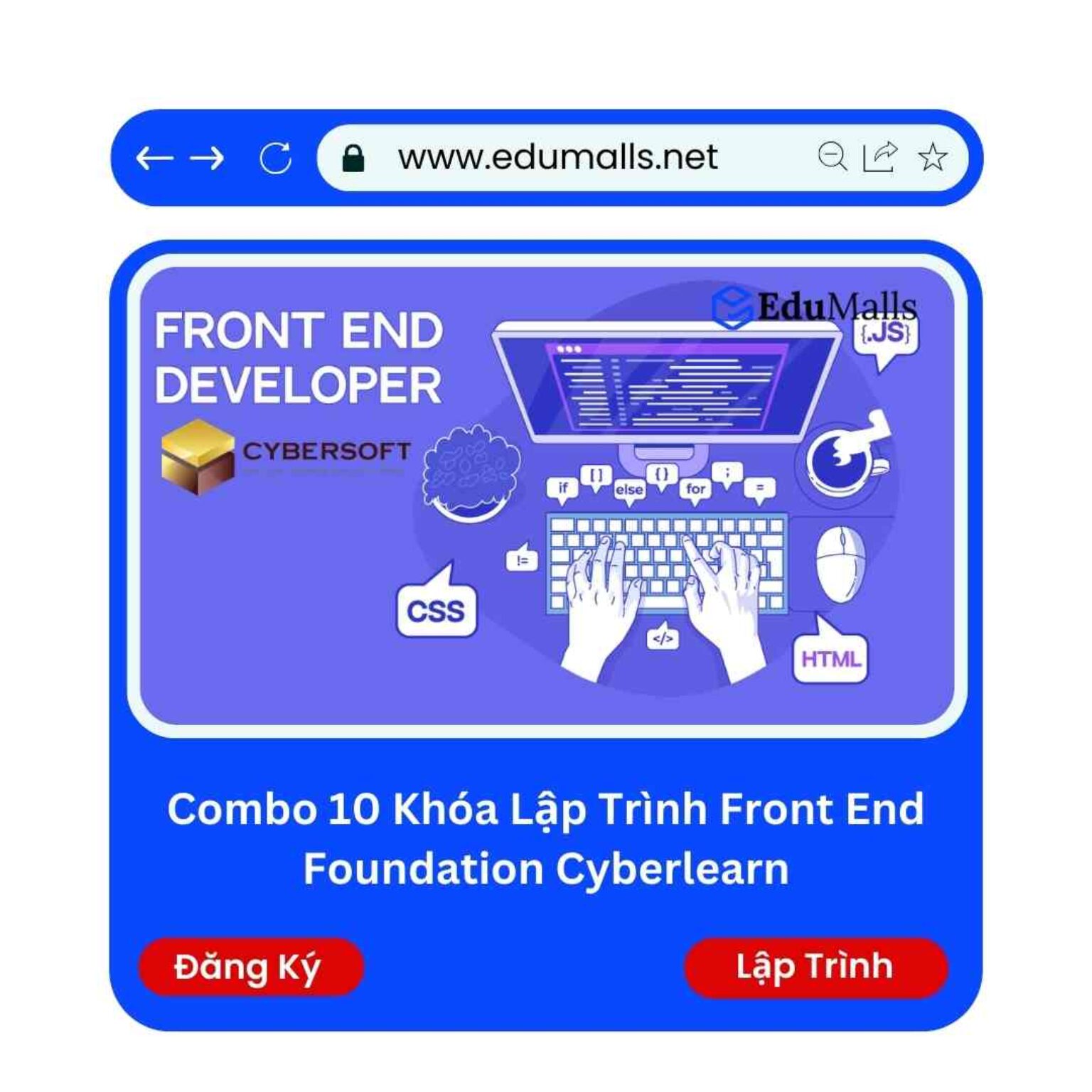 combo 10 khoa lap trinh front end foundation cyberlearn edumalls ma 9276