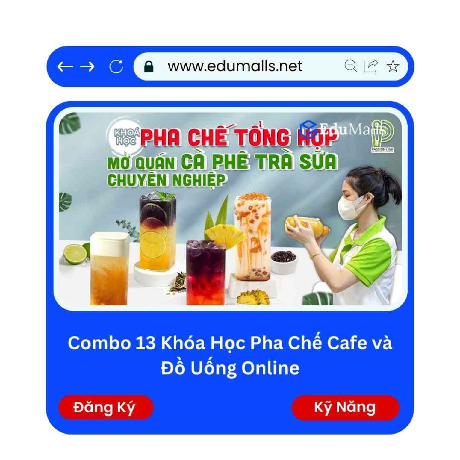 combo 13 khoa hoc pha che cafe va do uong online edumalls ma 9210