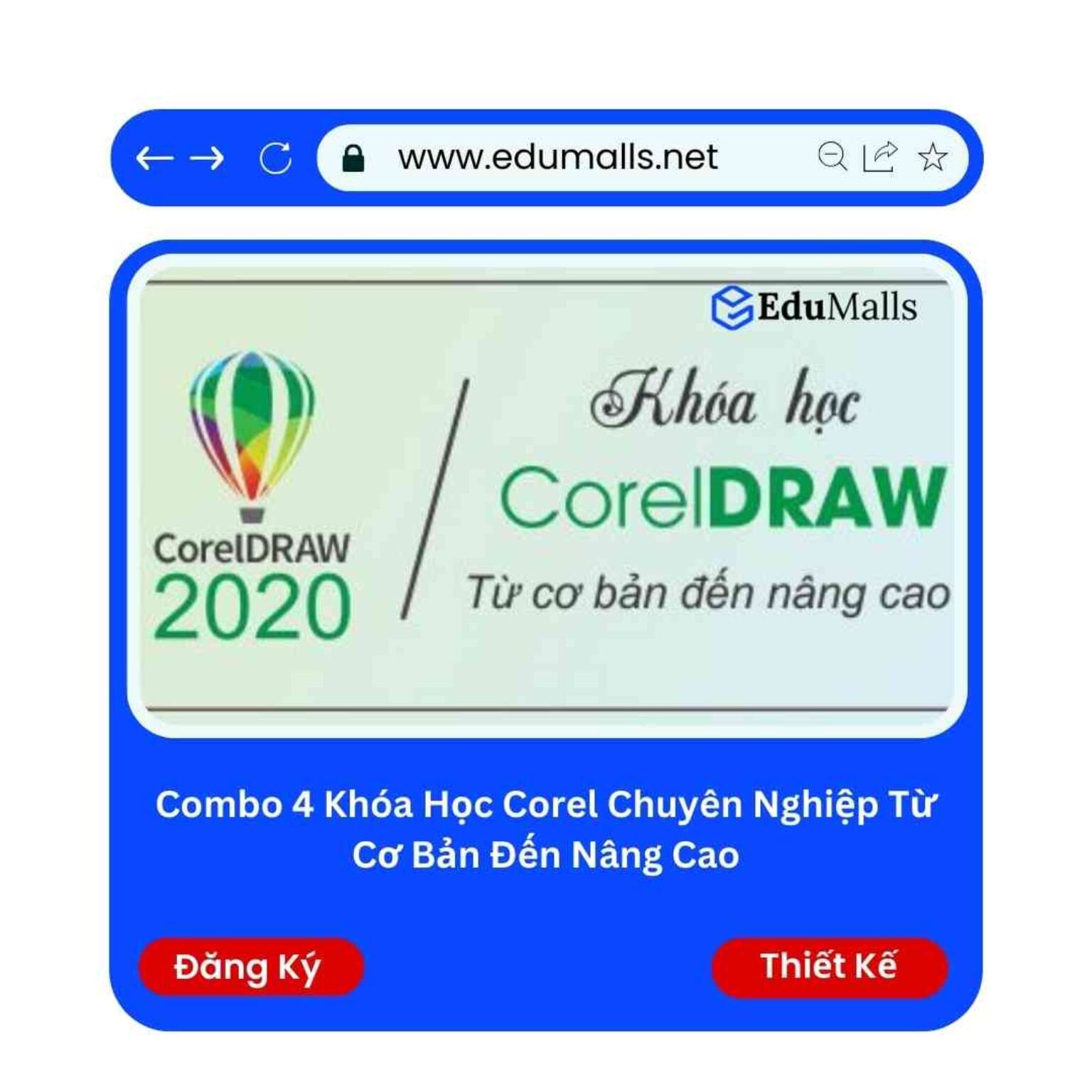 combo 4 khoa hoc corel chuyen nghiep tu co ban den angcao edumalls ma 9248