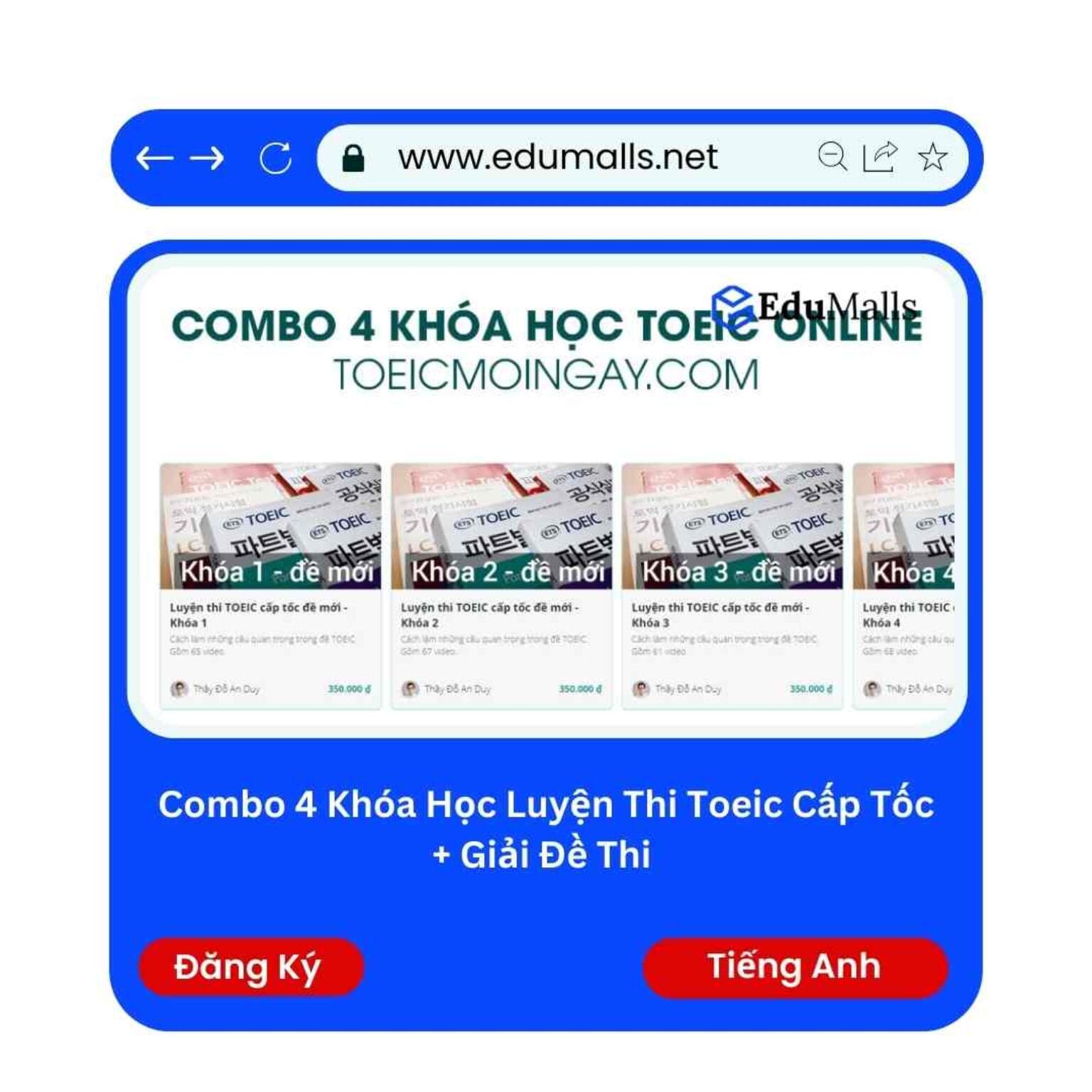 combo 4 khoa hoc luyen thi toeic cap toc giai de thi edumalls ma 9253