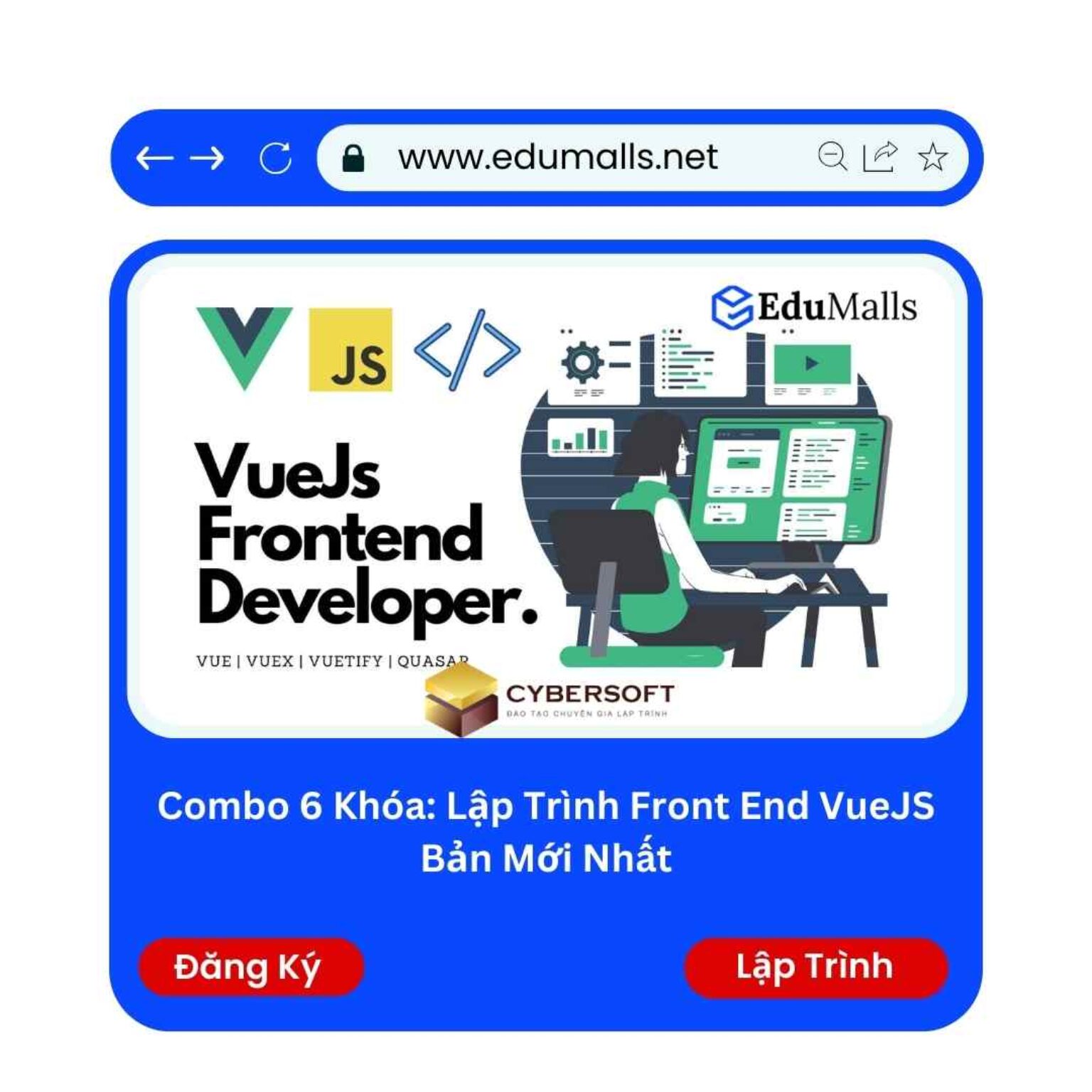 combo 6 khoa lap trinh front end vuejs ban moi nhat edumalls ma 9277