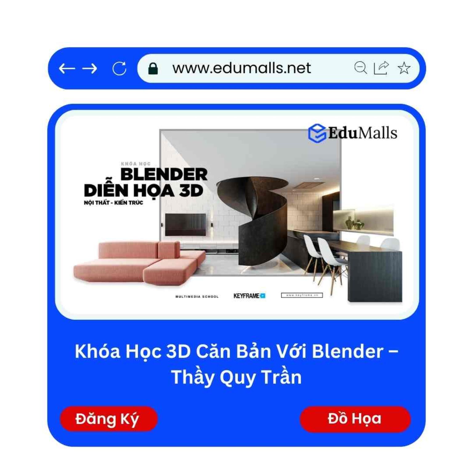 khoa hoc 3d can ban voi blender thay quy tran edumalls ma 9133