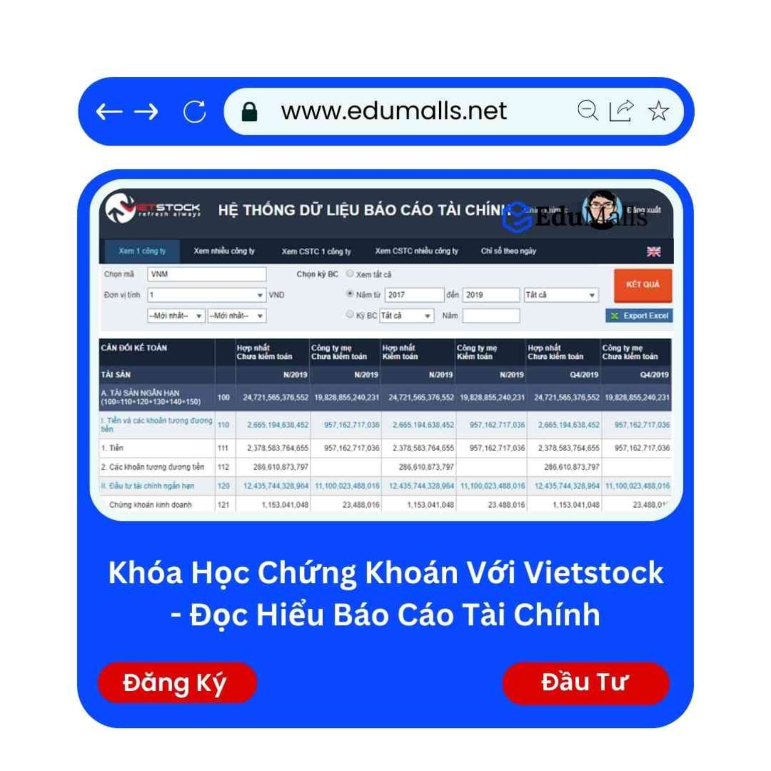 khoa hoc chung khoan voi vietstock doc hieu bao cao tai chinh edumalls ma 9114d