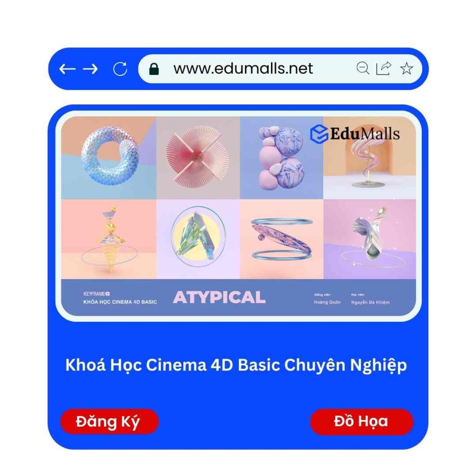 khoa hoc cinema 4d basic chuyen nghiep edumalls ma 9238