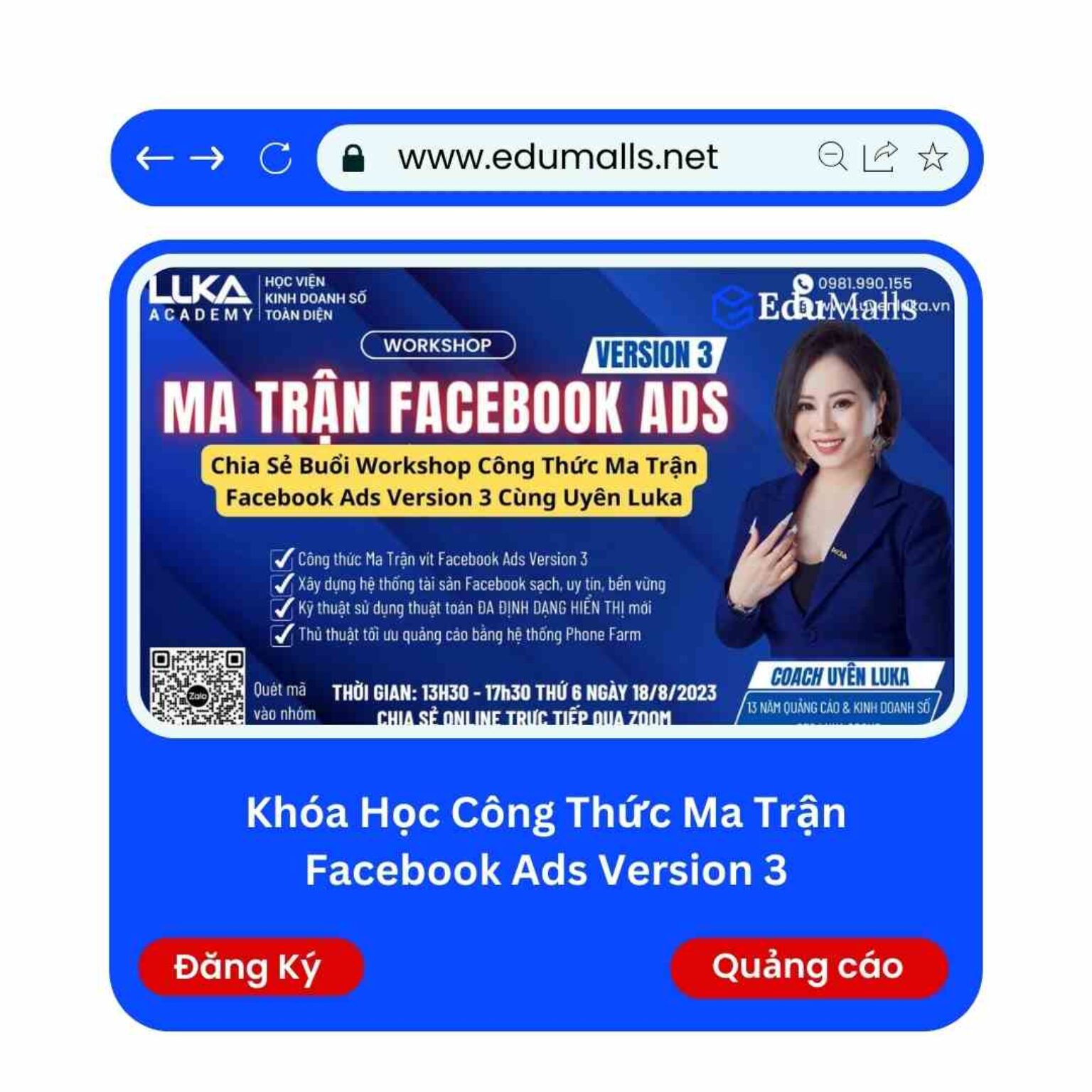 khoa hoc cong thuc ma tran facebook ads version 3 edumalls ma 9100