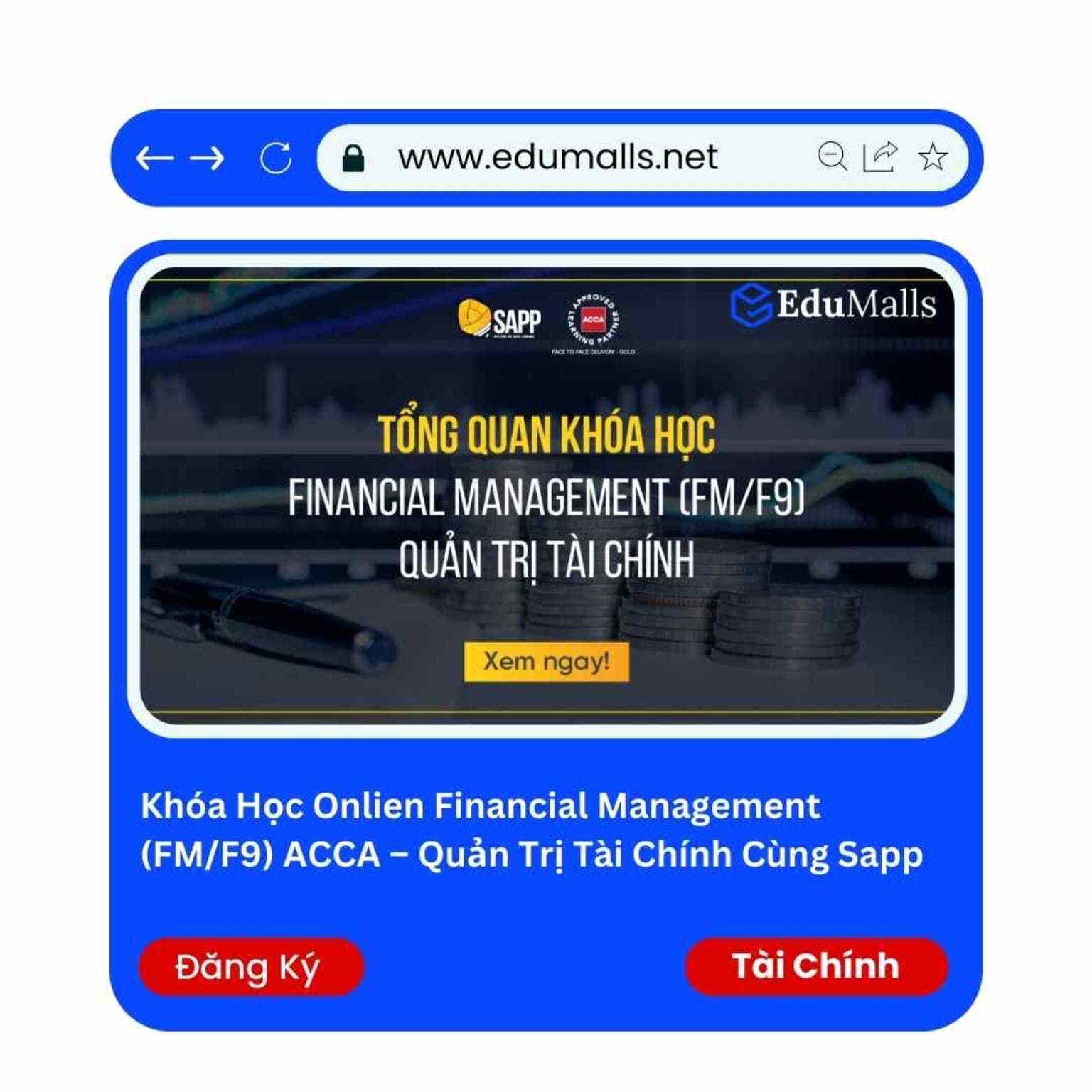 khoa hoc financial management fm f9 acca quan tri tai chinh cung sapp ma 9048