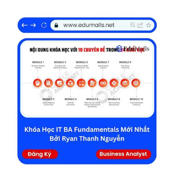 Khóa Học IT BA Fundamentals Mới Nhất Bởi Ryan Thanh Nguyễn | Mã: 9304
