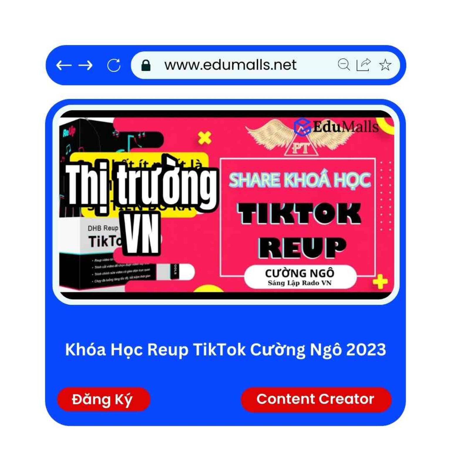 khoa hoc reup tiktok cuong ngo 2023 edumalls ma 9141