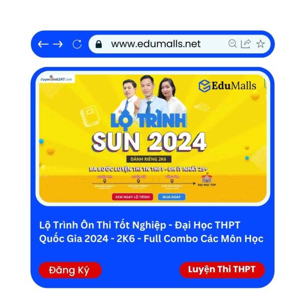 Lộ Trình Ôn Thi Tốt Nghiệp – Đại Học THPT Quốc Gia 2024 – 2K6 – Full Combo Các Môn Học | Mã: 9002