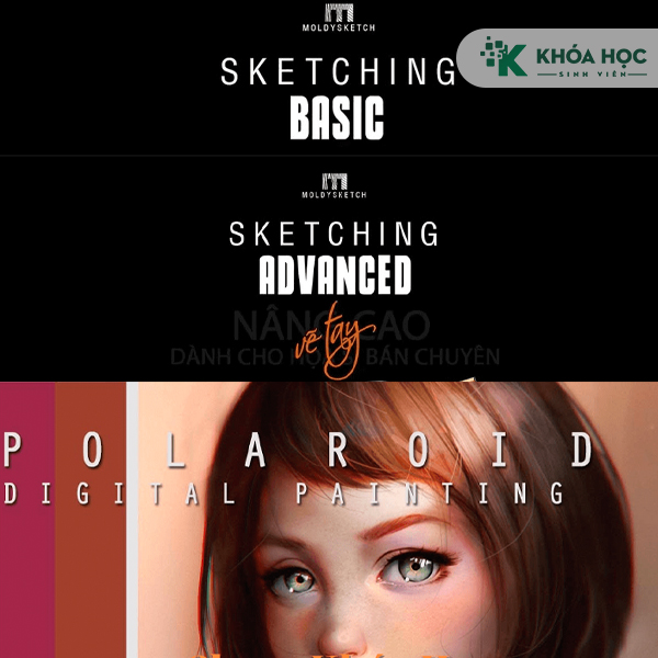 Combo 3 Khoá Học Digital Painting Cùng Moldysketch 1 Combo 3 Khoá Học Digital Painting Cùng Moldysketch