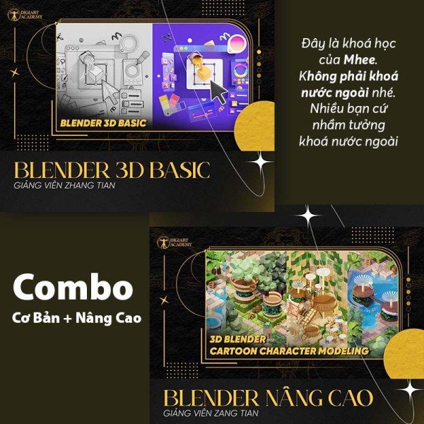 Combo 2 Khóa Học Mhee – Blender Cơ Bản + Nâng Cao