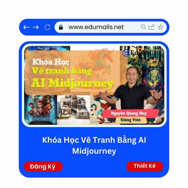 Khóa Học Vẽ Tranh Bằng AI Midjourney | Học Rẻ Hơn Cùng EduMalls | 9068 | Mã: 9263