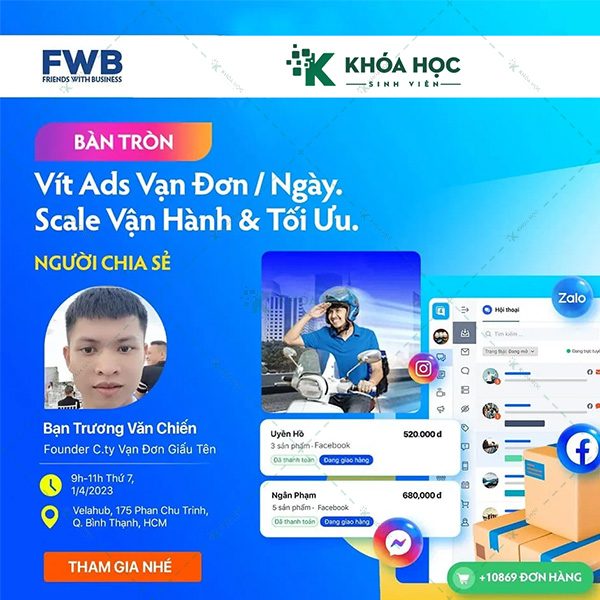 Khóa Học Vít Ads, Scale Đơn, Tối Ưu Quảng Cáo Facebook Và Vận Hành Shop – Trương Văn Chiến