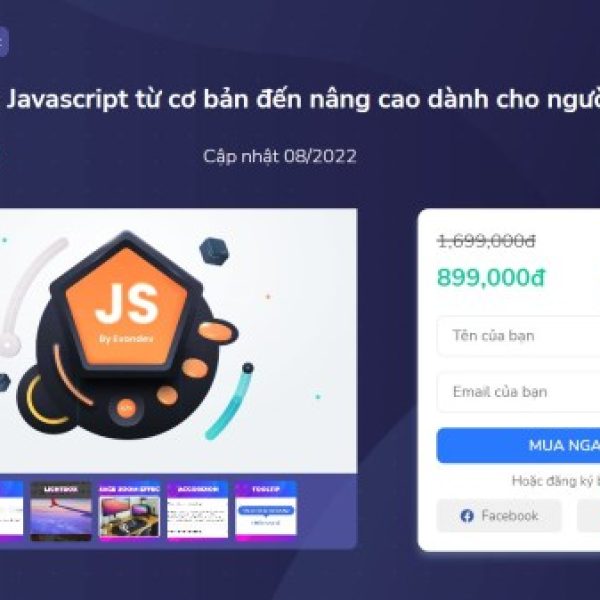 Khóa học tự học Javascript hiệu quả và dễ dàng cho người mới