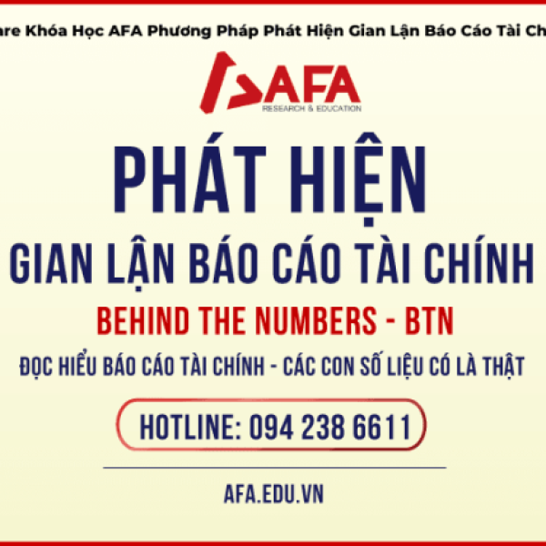 Khóa Học AFA Phương Pháp Phát Hiện Gian Lận Báo Cáo Tài Chính